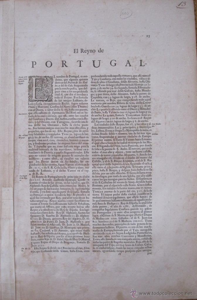 Arte: Mapa de Portugal, 1650. Janssonius - Foto 2 - 48810645