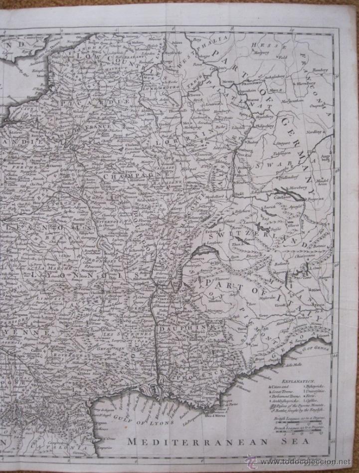 Arte: Gran mapa de Francia, 1744. Seale - Foto 6