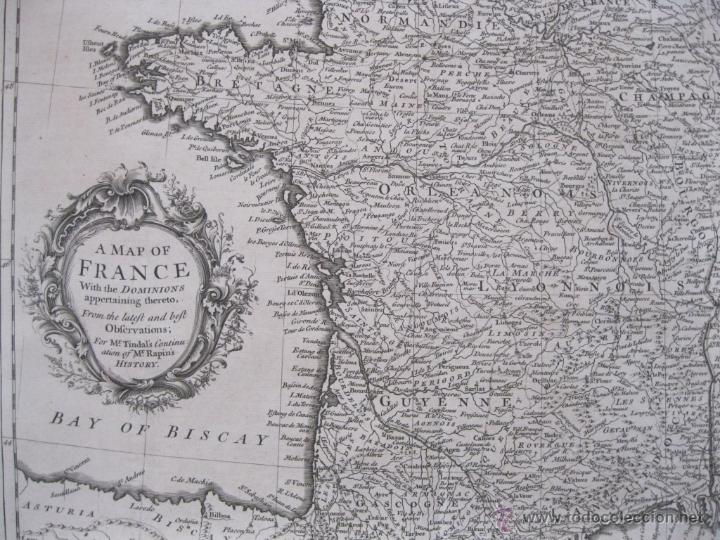 Arte: Gran mapa de Francia, 1744. Seale - Foto 7
