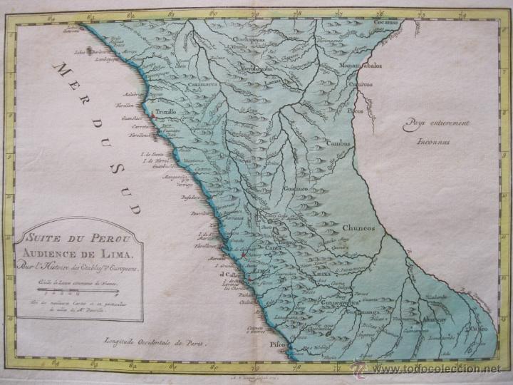 Arte: Mapa de  la costa de Per&uacute;, 1771.Bellin - Foto 1