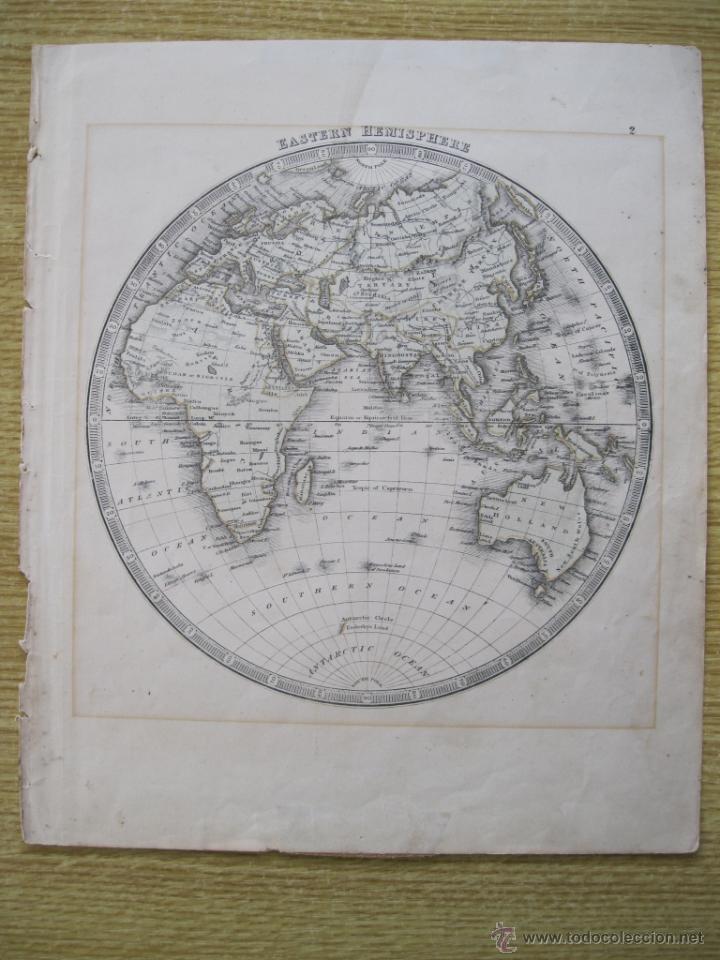 Arte: Mapa del Hemisferio Oriental.1860 - Foto 1