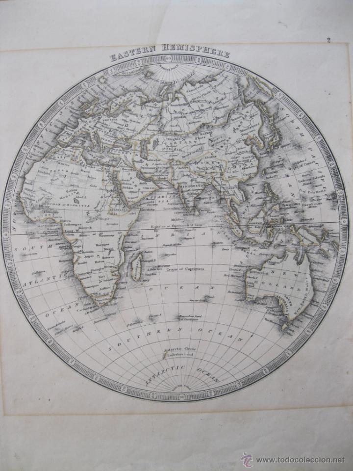 Arte: Mapa del Hemisferio Oriental.1860 - Foto 3