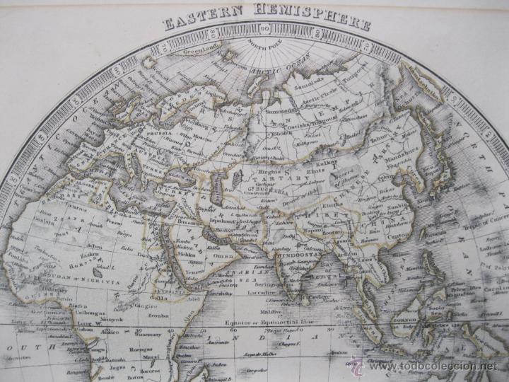 Arte: Mapa del Hemisferio Oriental.1860 - Foto 4