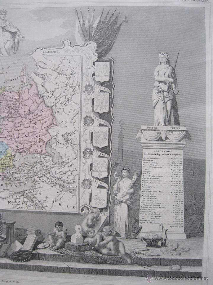 Arte: Mapa de Europa, 1850. Levasseur - Foto 5