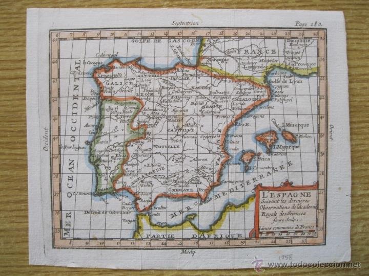 Mapa Antigo Da Espanha, Do França E Do Portugal Imagem de Stock - Imagem de  enorme, colheita: 54340453