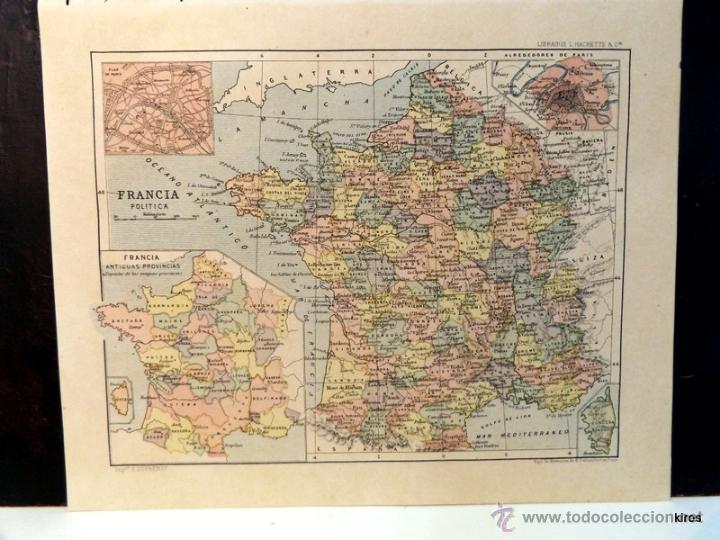 Arte: MAPA DE FRANCIA SIGLO XIX - Foto 1