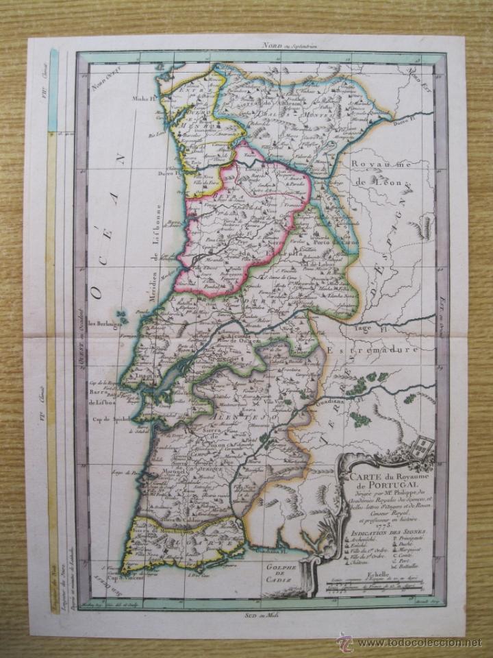 Arte: Mapa de Portugal, 1773. Moithe - Foto 3