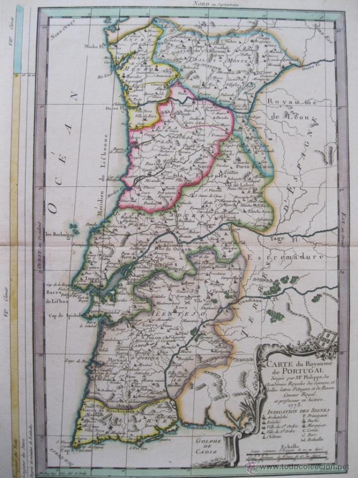 Arte: Mapa de Portugal, 1773. Moithe - Foto 4