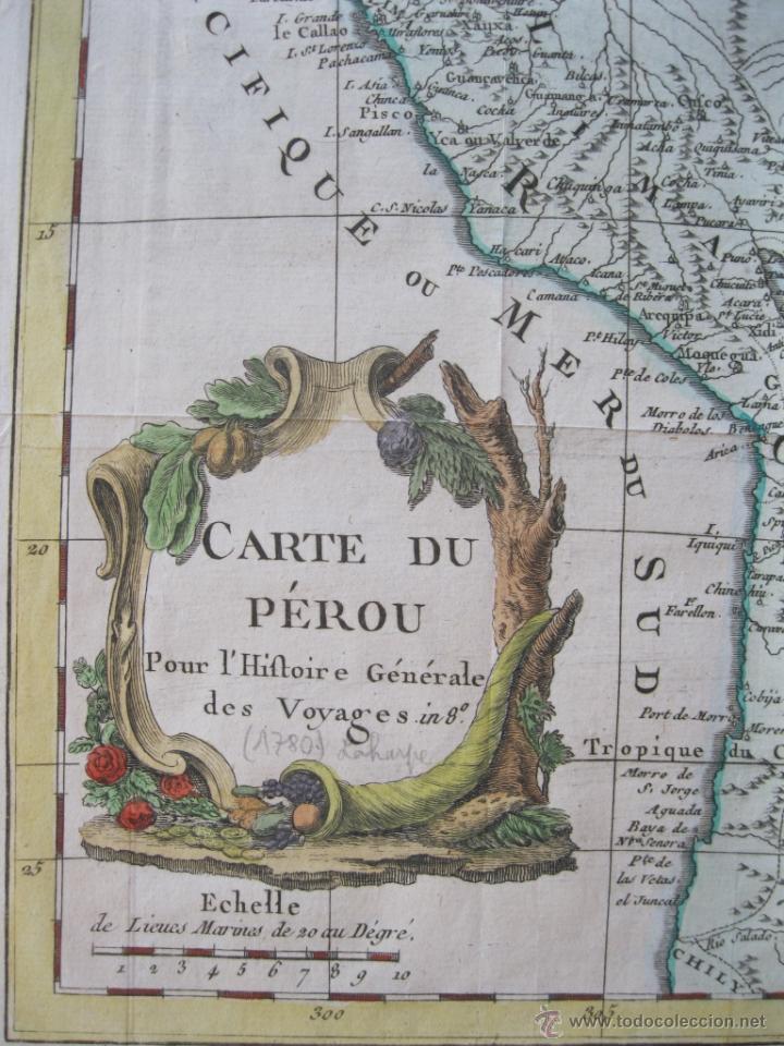 Arte: Mapa del antiguo Per&uacute;, 1780. Bellin - Foto 2