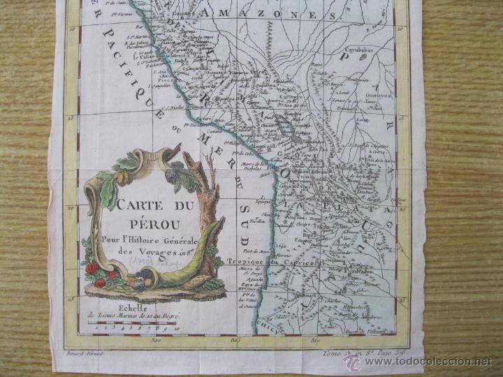 Arte: Mapa del antiguo Per&uacute;, 1780. Bellin - Foto 4