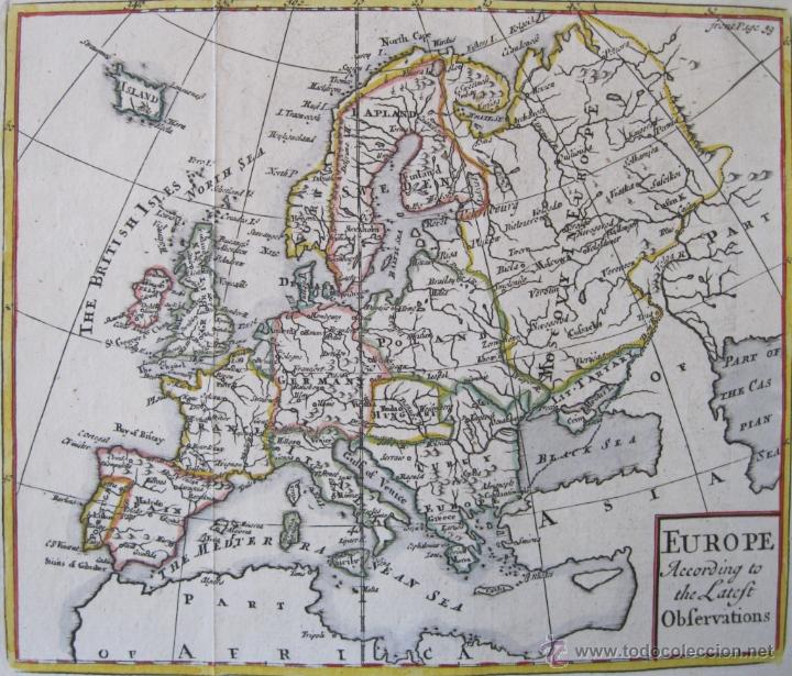 Arte: Mapa de Europa, 1744. Senex - Foto 3