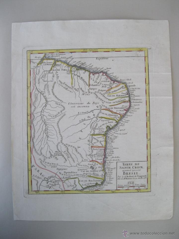 Arte: Mapa de Brasil, 1749. Vaugondy - Foto 2