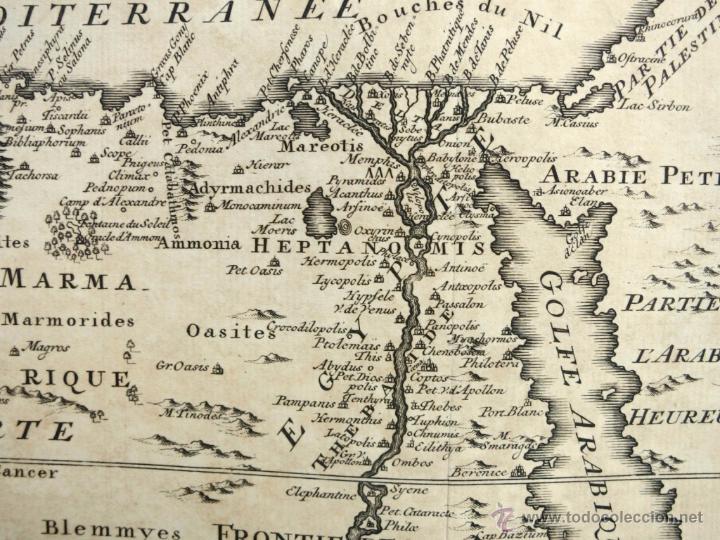 Arte: Mapa de Egipto, 1686. Cellarius - Foto 2