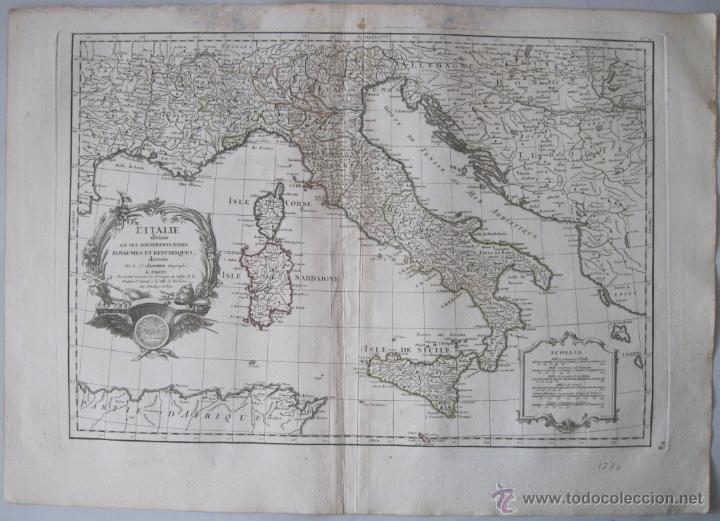 Arte: Mapa de Italia, 1770. Janvier - Foto 1