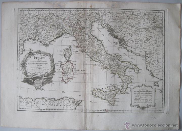 Arte: Mapa de Italia, 1770. Janvier - Foto 4
