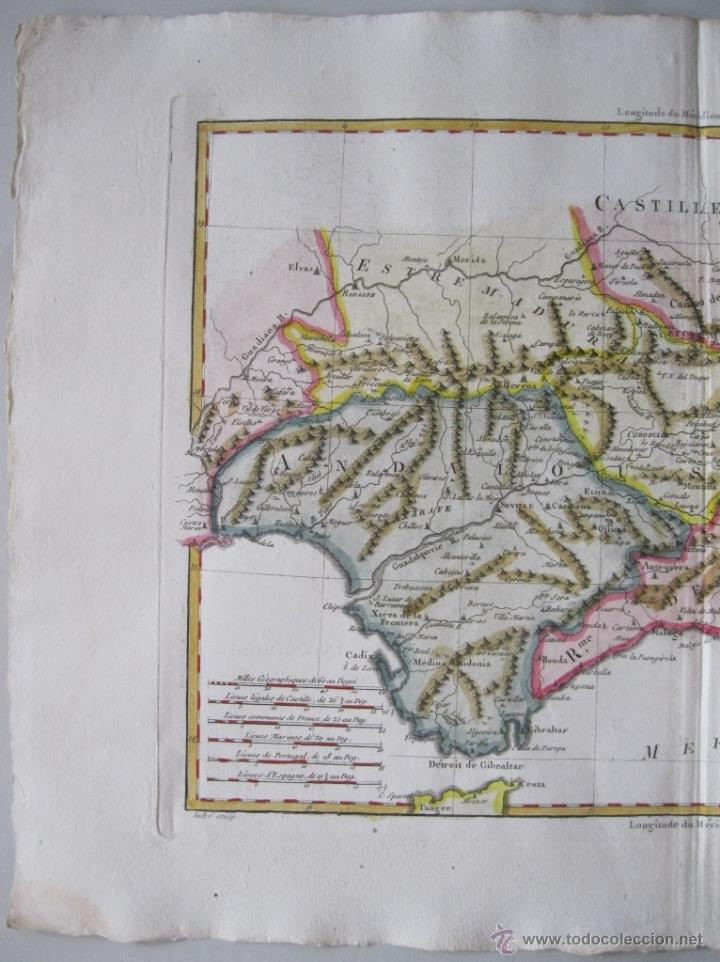 Arte: Mapa de Andaluc&iacute;a, 1788. Bonne - Foto 3