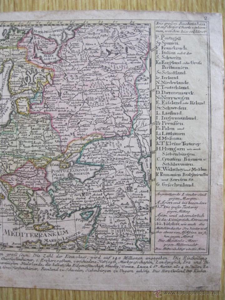 Arte: Mapa de Europa, 1765. Probst - Foto 2