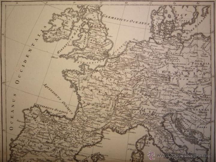 Arte: Mapa del Imperio Romano, 1780. Bonne - Foto 3