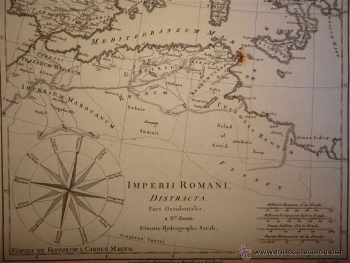 Arte: Mapa del Imperio Romano, 1780. Bonne - Foto 4
