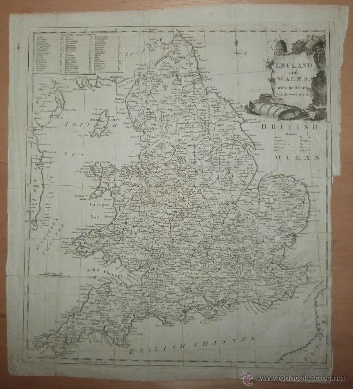 Arte: Mapa de Inglaterra, 1760. Kitchin - Foto 1