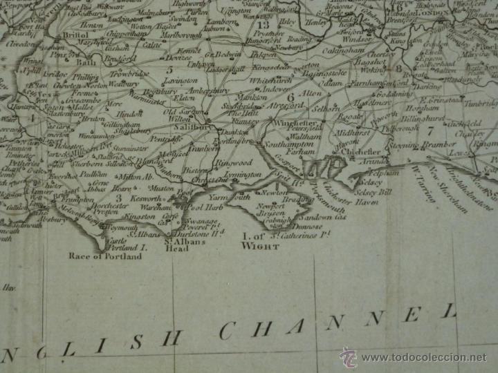 Arte: Mapa de Inglaterra, 1760. Kitchin - Foto 5