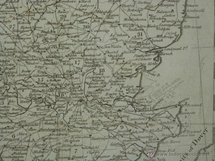 Arte: Mapa de Inglaterra, 1760. Kitchin - Foto 7