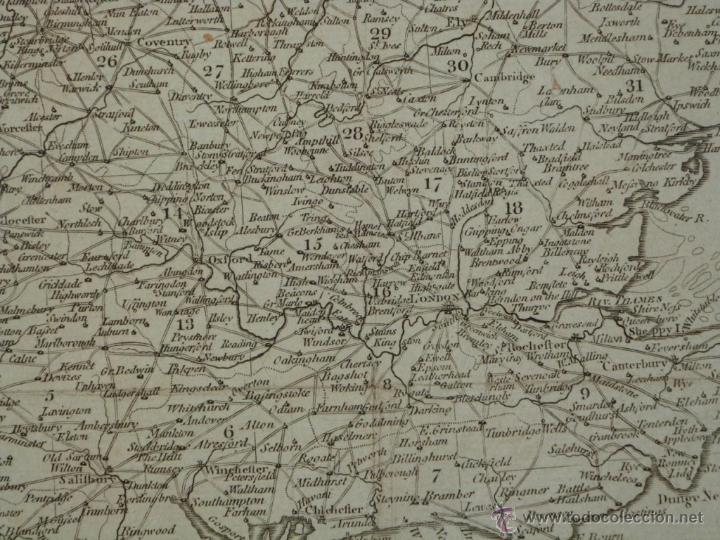 Arte: Mapa de Inglaterra, 1760. Kitchin - Foto 8