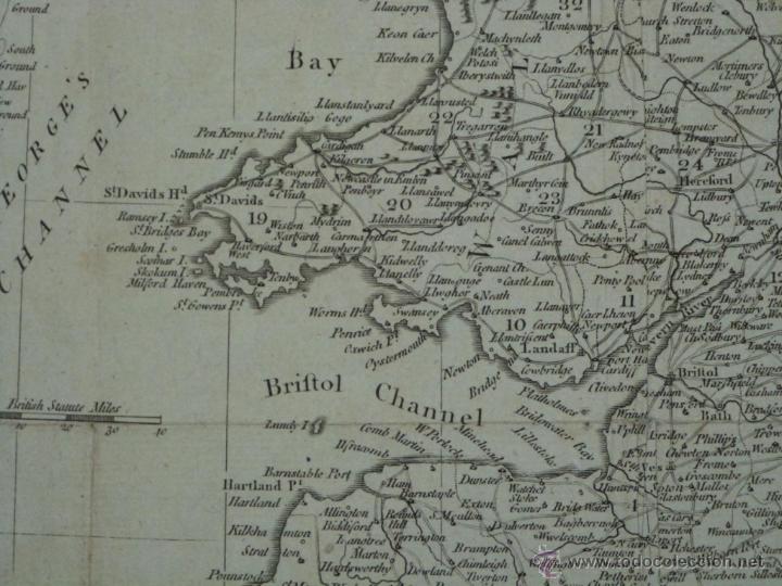 Arte: Mapa de Inglaterra, 1760. Kitchin - Foto 9
