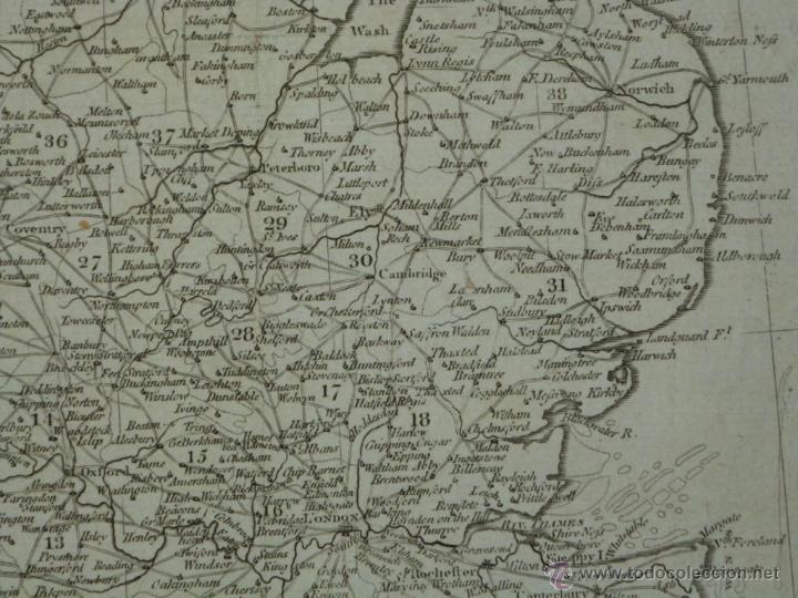 Arte: Mapa de Inglaterra, 1760. Kitchin - Foto 10