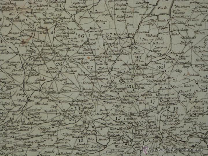 Arte: Mapa de Inglaterra, 1760. Kitchin - Foto 11