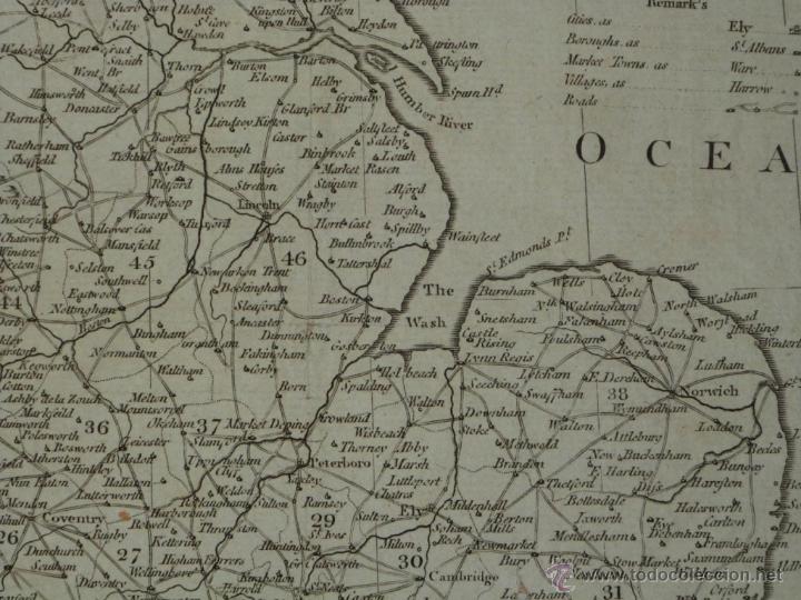 Arte: Mapa de Inglaterra, 1760. Kitchin - Foto 13