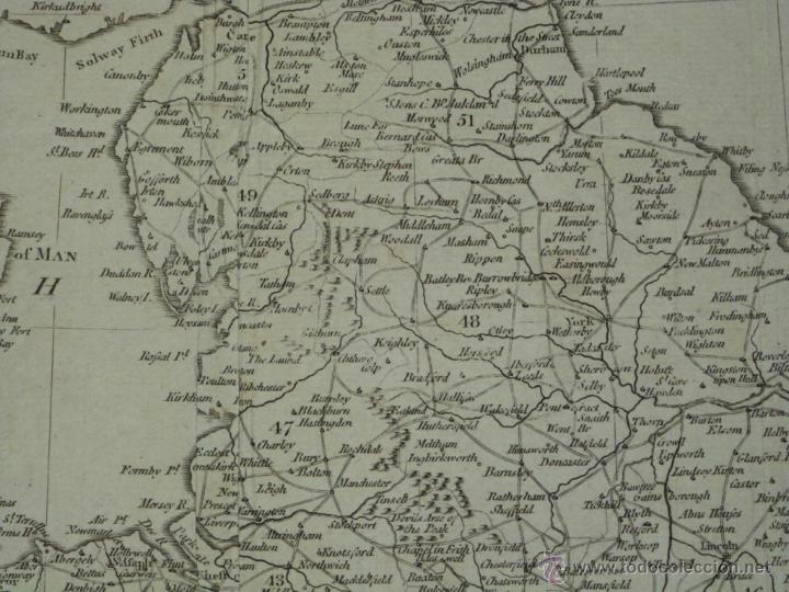 Arte: Mapa de Inglaterra, 1760. Kitchin - Foto 14