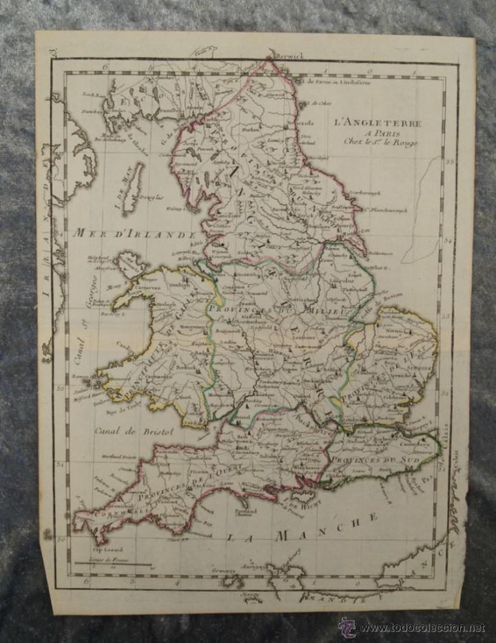 Arte: Mapa de Inglaterra, 1750. Le Rouge - Foto 1