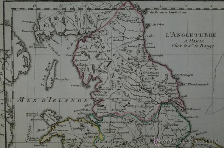 Arte: Mapa de Inglaterra, 1750. Le Rouge - Foto 2