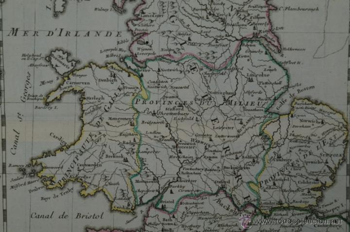 Arte: Mapa de Inglaterra, 1750. Le Rouge - Foto 3