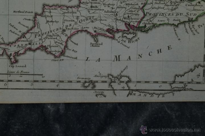 Arte: Mapa de Inglaterra, 1750. Le Rouge - Foto 5
