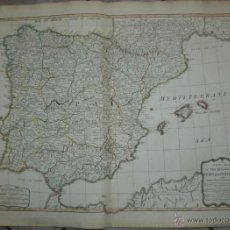 Arte: GRAN MAPA DE ESPAÑA Y PORTUGAL, 1794. LAURIE & WHITLE