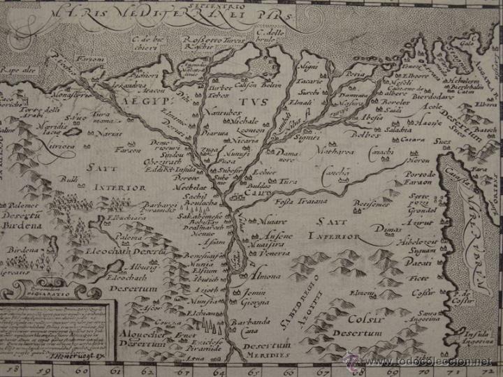 Arte: Mapa de Egipto, 1600. G.A. Magini - Foto 2