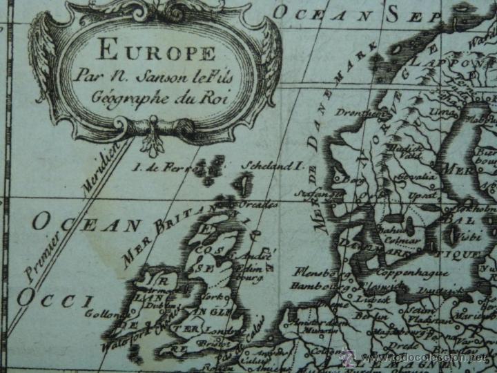 Arte: Mapa de Europa, 1740. Nicol&aacute;s Sanson - Foto 2