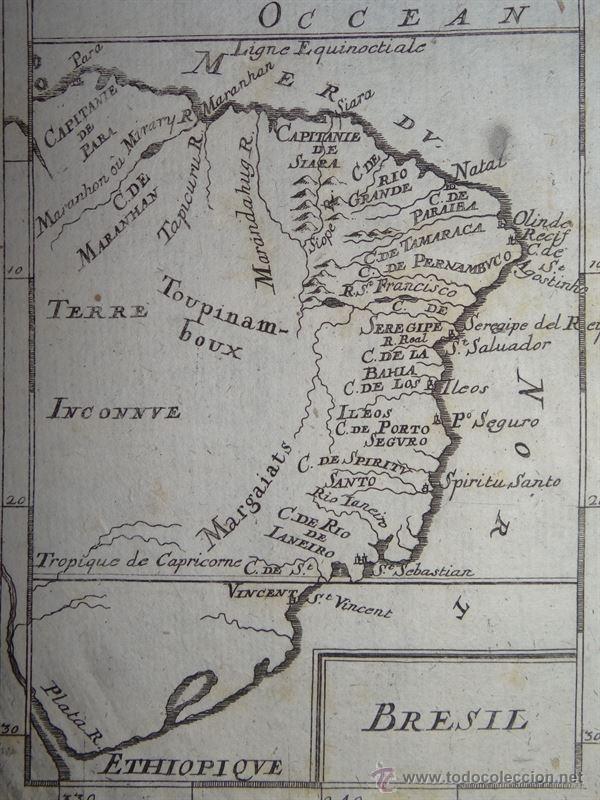 Arte: Mapa de Brasil, 1780. Mallet - Foto 2