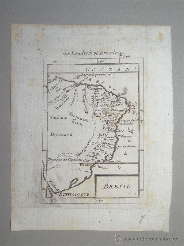 Arte: Mapa de Brasil, 1780. Mallet - Foto 3