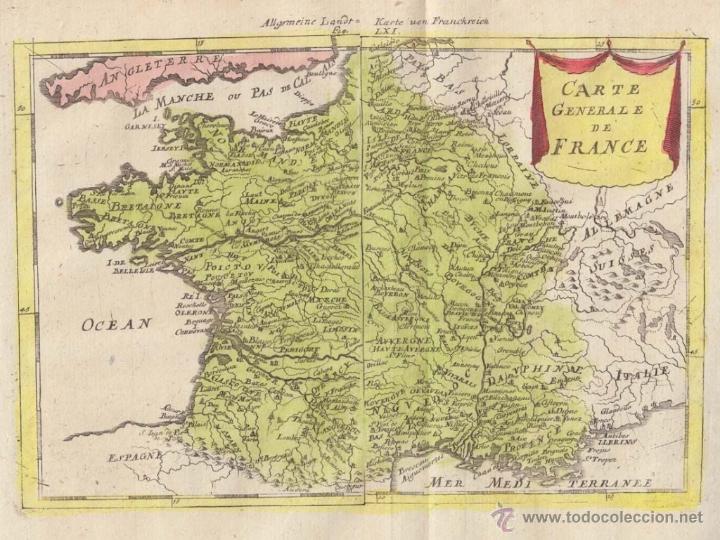 Arte: Mapa de Francia, 1685. Mallet - Foto 1