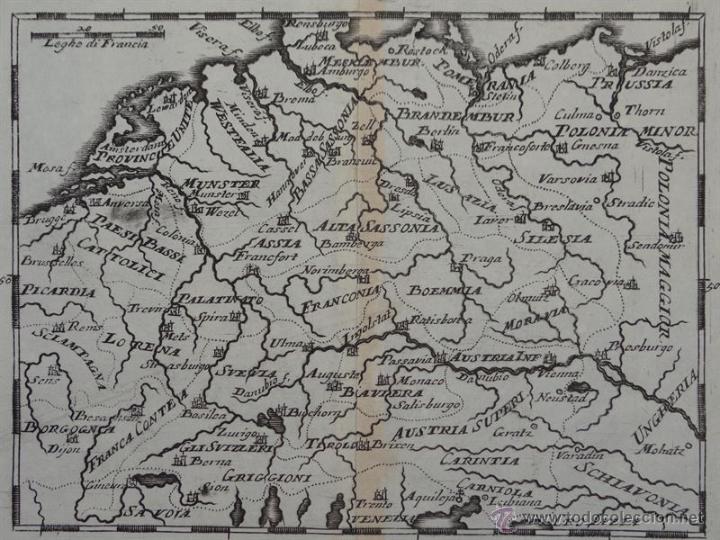 Arte: Mapa de Alemania, 1750. - Foto 2