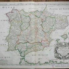 Arte: MAPA DE ESPAÑA ORIGINAL DEL AÑO 1663, PIERRE MARIETTE Y SANXON D'ABBERE, CALIDAD, RARO, 60 X 45 CM. Lote 54225137