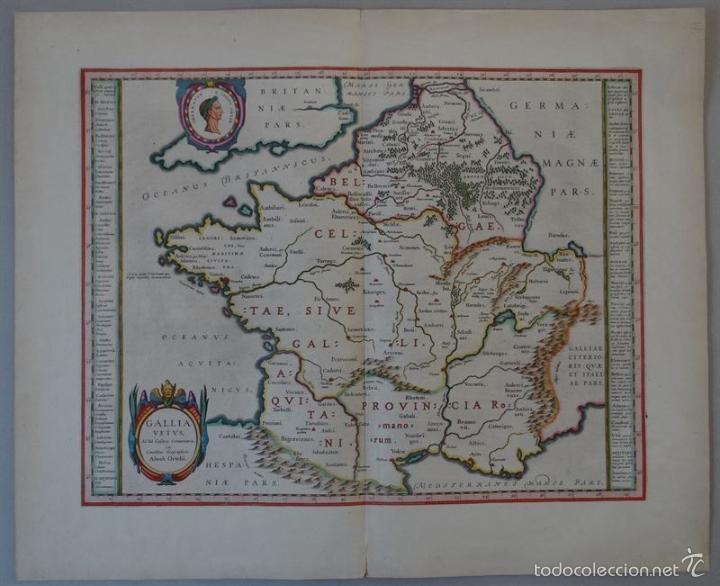 Arte: Antiguo mapa de Francia, 1663. Ortelius - Foto 1