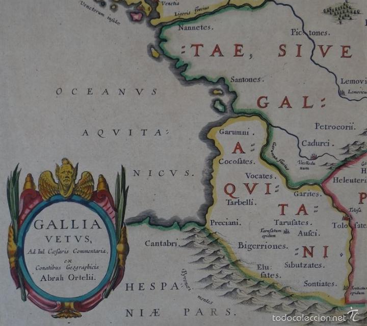 Arte: Antiguo mapa de Francia, 1663. Ortelius - Foto 8