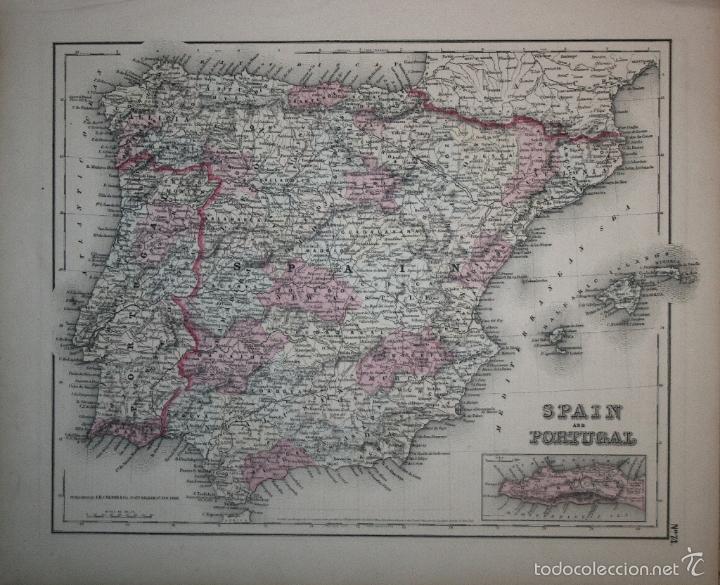 Mapa De España Y Portugal 1857 J H Colton Comprar Cartografía Antigua Hasta S Xix En 5910