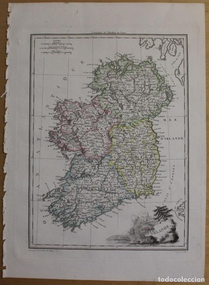 Arte: Mapa de Irlanda, 1812. Malte Brun - Foto 1