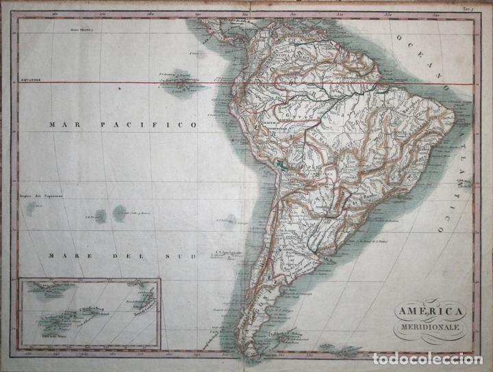 Arte: Mapa de Am&eacute;rica del Sur,  circa 1850. An&oacute;nimo - Foto 1