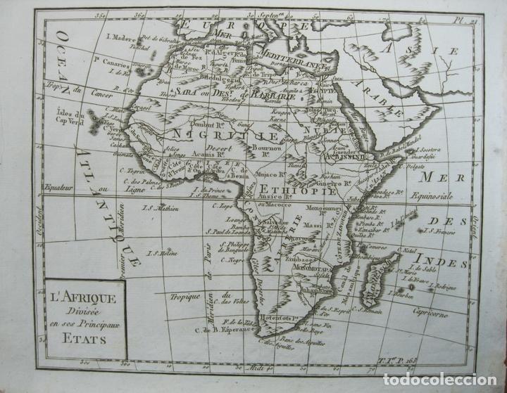 Arte: Mapa de &Aacute;frica, 1798. Bertholon - Foto 1